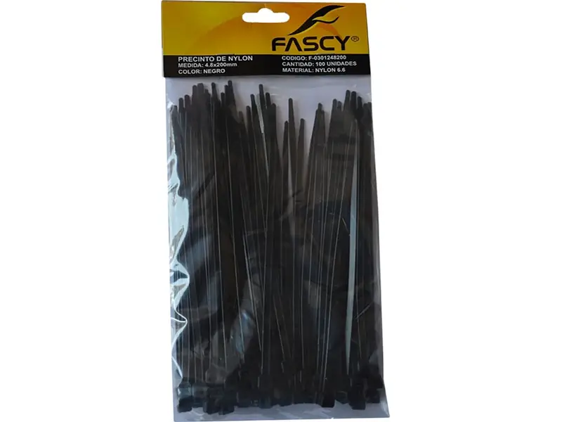CINTILLO DE NYLON NEGRO 50 PZS