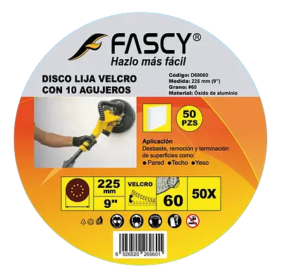 DISCO LIJA VELCRO 10 AGUJEROS
