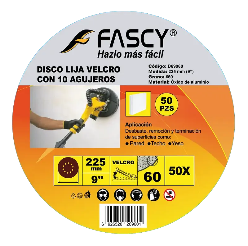 DISCO LIJA VELCRO 10 AGUJEROS