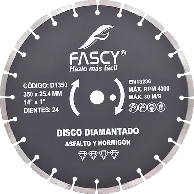 DISCO DIAMANTADO ASFALTO Y HORMIGÓN D1350 350MM