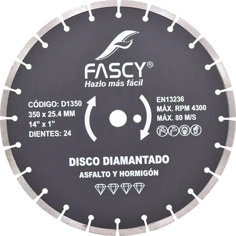 DISCO DIAMANTADO ASFALTO Y HORMIGÓN D1350 350MM